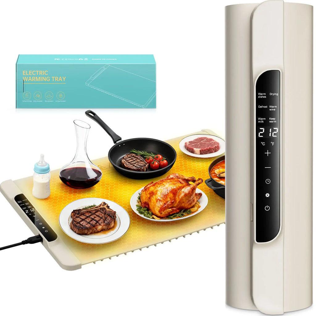 Tapete calentador para alimentos - Calentador de alimentos con 14 temperaturas - Bandeja calentadora eléctrica de silicona con 6 modos - Electrodomésticos de cocina - 26 x 15 pulgadas