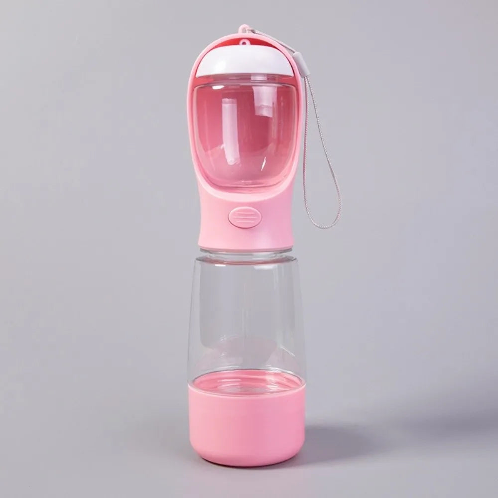 Nuevo dispensador de agua para perros de 400 ml con contenedor para bolsas de excrementos. Botella de agua portátil para mascotas 3 en 1 a prueba de fugas. Botella para comida de perro para exteriores.