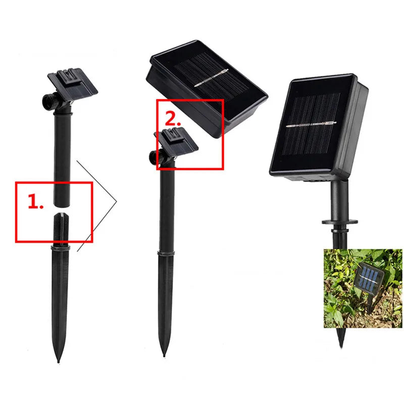 Guirnalda de luces LED solares en forma de gota para exteriores, impermeables, para jardín, césped, caminos, vallas, bodas, fiestas y decoración navideña.