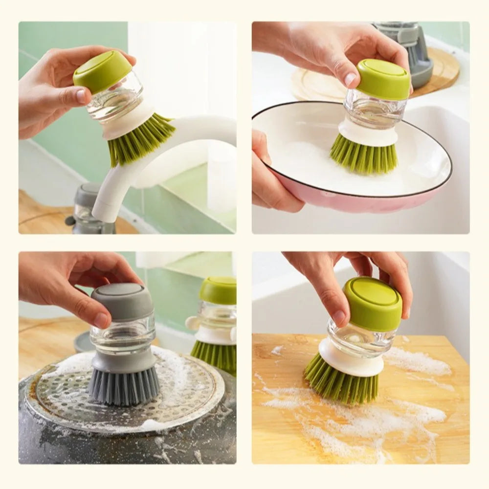 1 cepillo para ollas, cepillo de limpieza de cocina, cepillo para jabón líquido, estropajo para ollas de cocina, cepillo para lavar platos