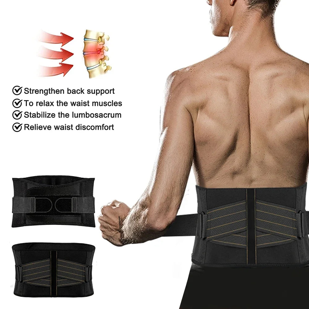 1 faja lumbar transpirable para hombres y mujeres - Cinturón de soporte lumbar para la cintura para aliviar el dolor de espalda causado por ciática y escoliosis
